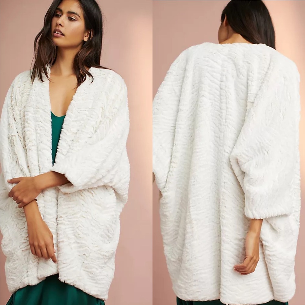 ANTRHO Faux Fur Cocoon Cardigan‎